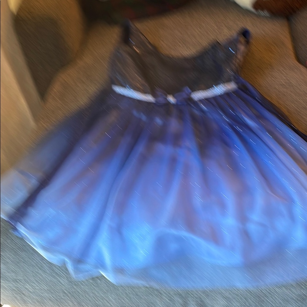 Jona Michelle Blue and Purple Fit and Flare Prom Dress